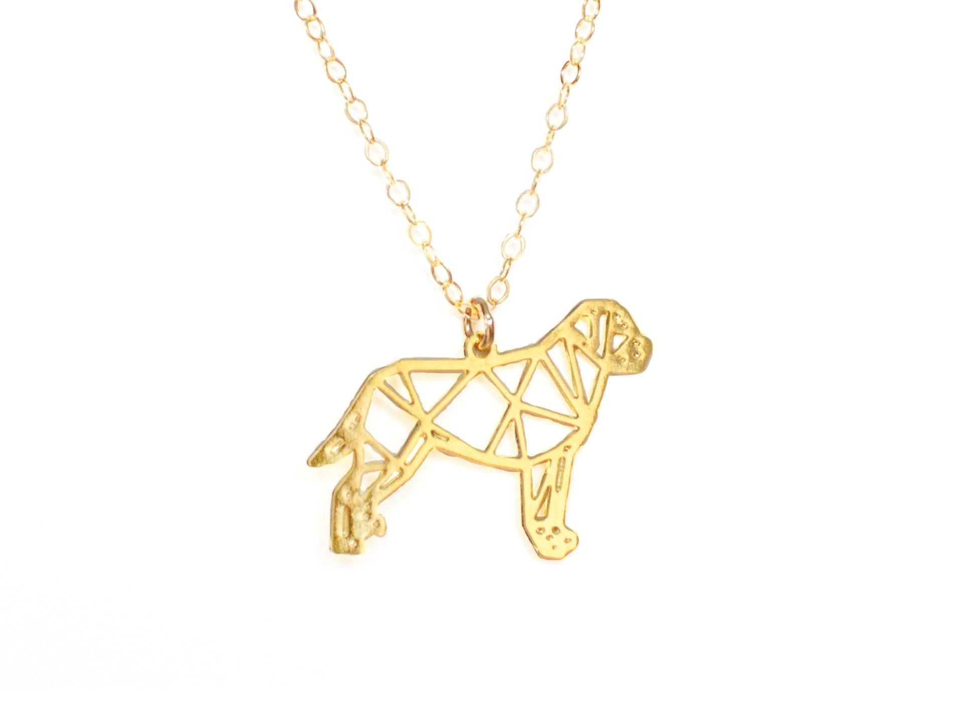 Dog Necklace - Wireframe Origami - High Quality, Affordable Necklace - Available in Gold and Silver - Made in USA - Brevity Jewelry