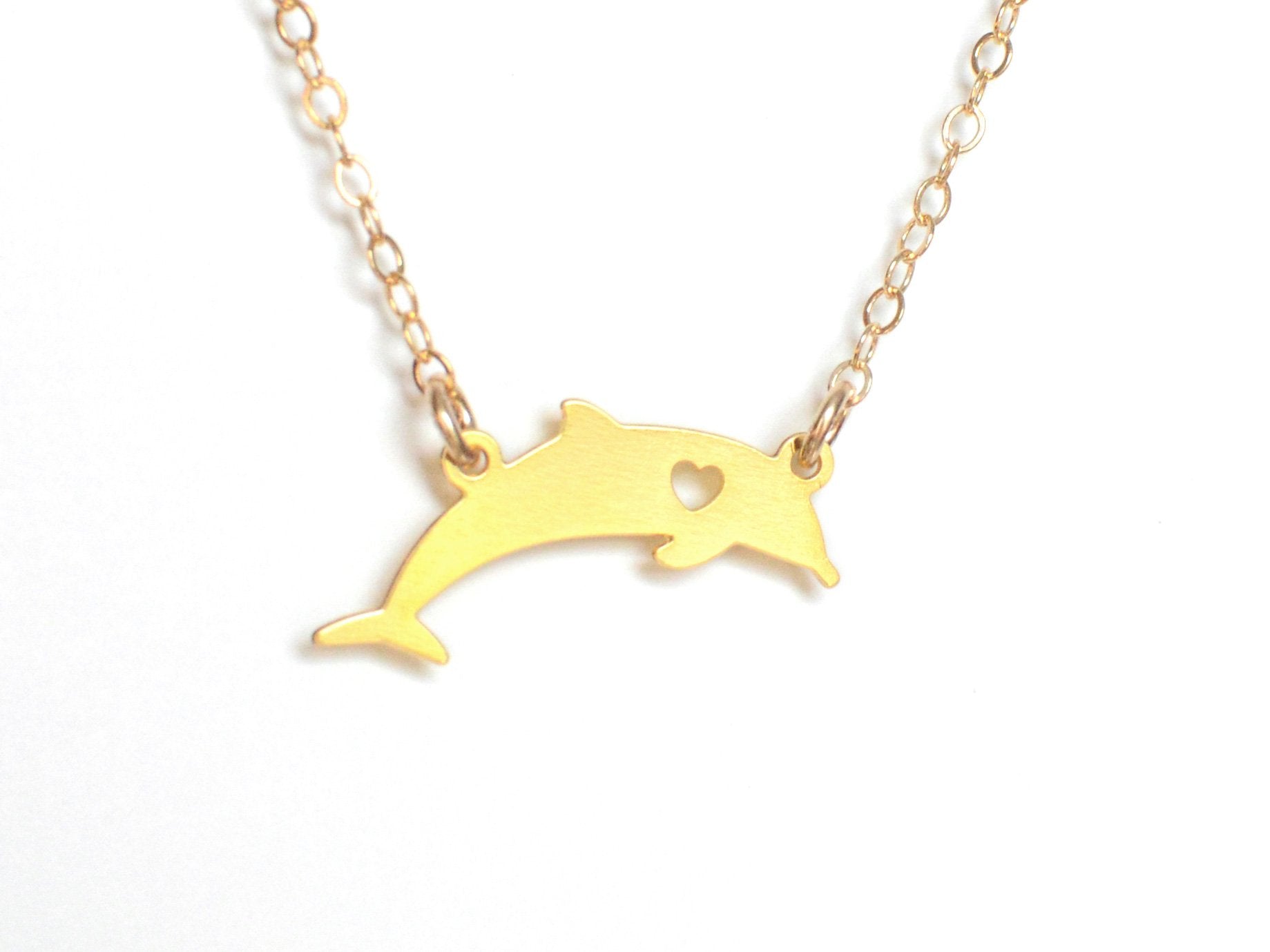 Dolphin Love Necklace - Animal Love - High Quality, Affordable Necklace - Available in Gold and Silver - Made in USA - Brevity Jewelry