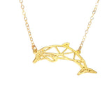 Dolphin Necklace - Wireframe Origami - High Quality, Affordable Necklace - Available in Gold and Silver - Made in USA - Brevity Jewelry