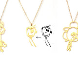 Custom Drawing Necklace - Turn Your Doodles Into A Necklace - Kid's Drawings - High Quality, Affordable, One-of-a-kind, Personalized Necklace - Available in Gold and Silver - Made in USA - Brevity Jewelry - The Pefect Gift