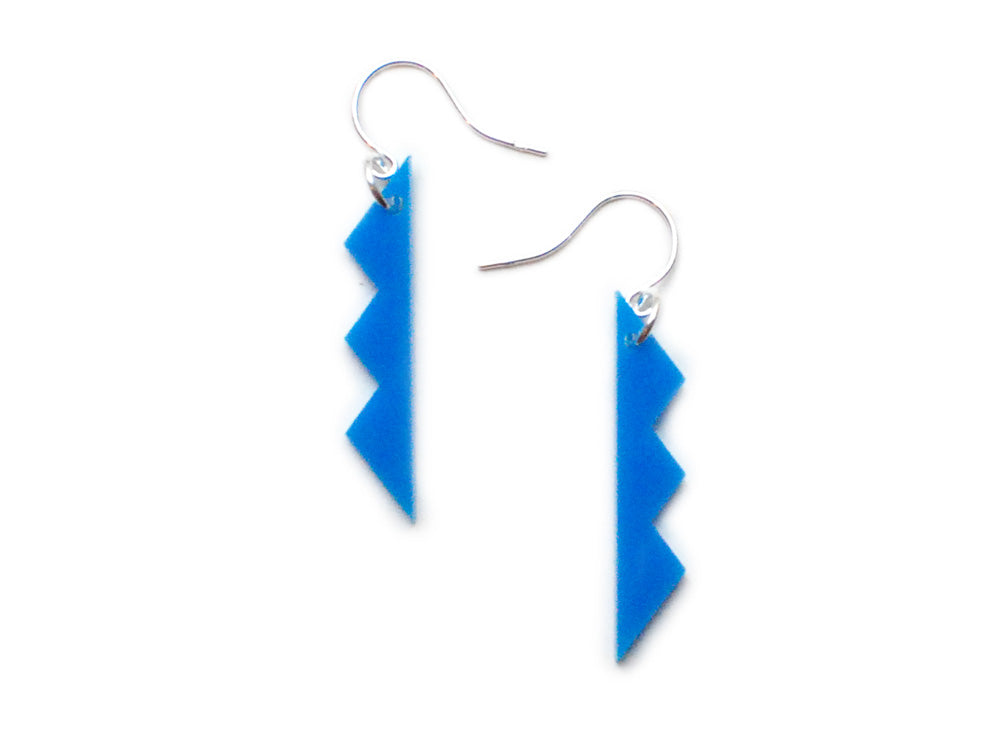 Mountain Earrings - Affordable Acrylic Earrings - Yellow, Blue or Gray - Silver Chain - Made in USA - Brevity Jewelry