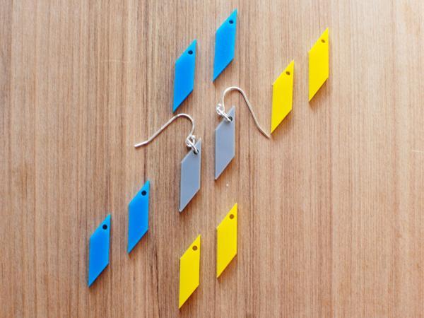 Rhombus Earrings  - Brevity Jewelry - Made in USA - Affordable gold and silver necklaces