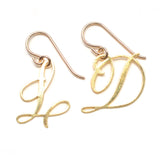 Initial Earrings - Handwritten By A Calligrapher - High Quality, Affordable, Self Love, Initial Letter Earrings - Available in Gold and Silver - Made in USA - Brevity Jewelry