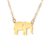 Elephant Love Necklace - Animal Love - High Quality, Affordable Necklace - Available in Gold and Silver - Made in USA - Brevity Jewelry