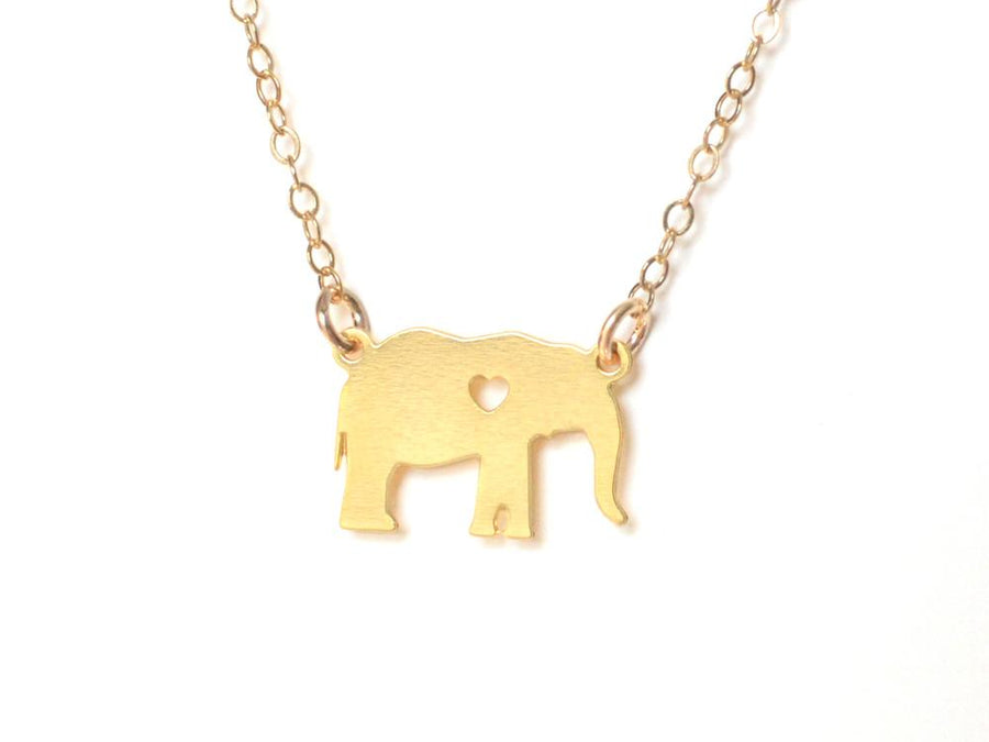 Elephant Love Necklace - Animal Love - High Quality, Affordable Necklace - Available in Gold and Silver - Made in USA - Brevity Jewelry