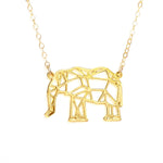 Elephant Necklace - Wireframe Origami - High Quality, Affordable Necklace - Available in Gold and Silver - Made in USA - Brevity Jewelry