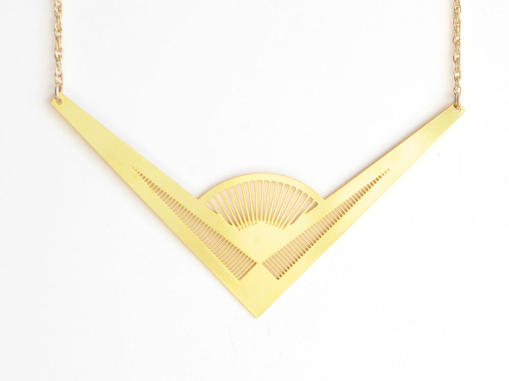 Evelyn Necklace - Art Deco, Great Gatsby, Jazz Age Style - High Quality, Affordable Necklace - Available in Gold and Silver - Made in USA - Brevity Jewelry