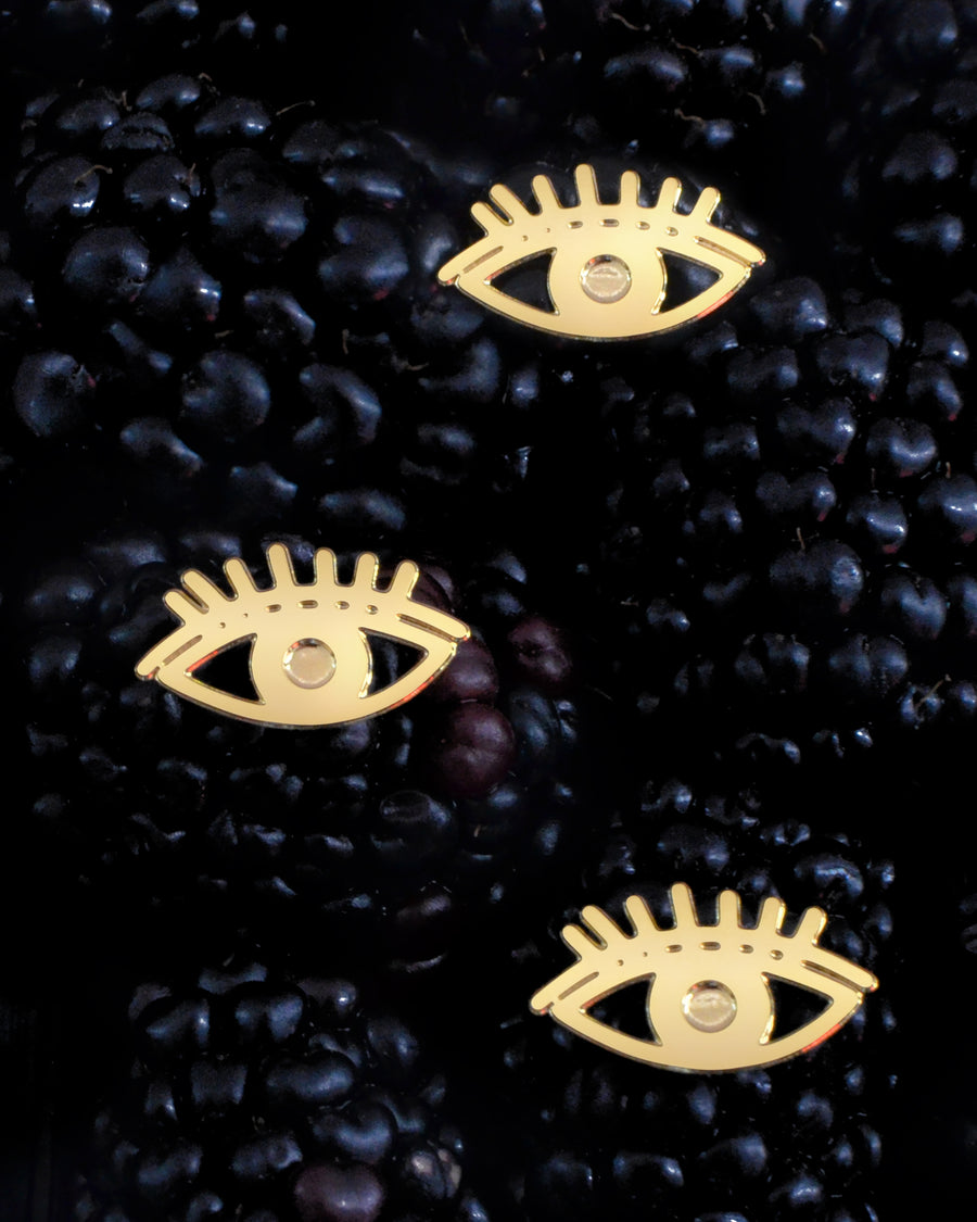 Mini Eye Earrings - High Quality, Affordable Earrings - Available in Gold and Silver - Made in USA - Brevity Jewelry