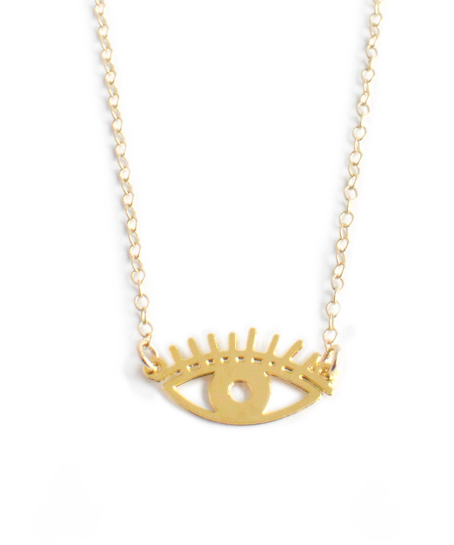 Mini Eye Necklace - High Quality, Affordable Necklace - Available in Gold and Silver - Made in USA - Brevity Jewelry