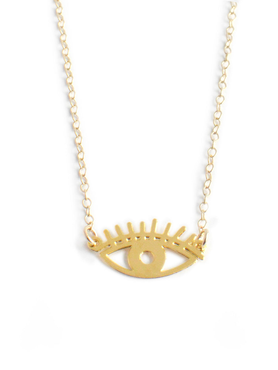 Mini Eye Necklace - High Quality, Affordable Necklace - Available in Gold and Silver - Made in USA - Brevity Jewelry