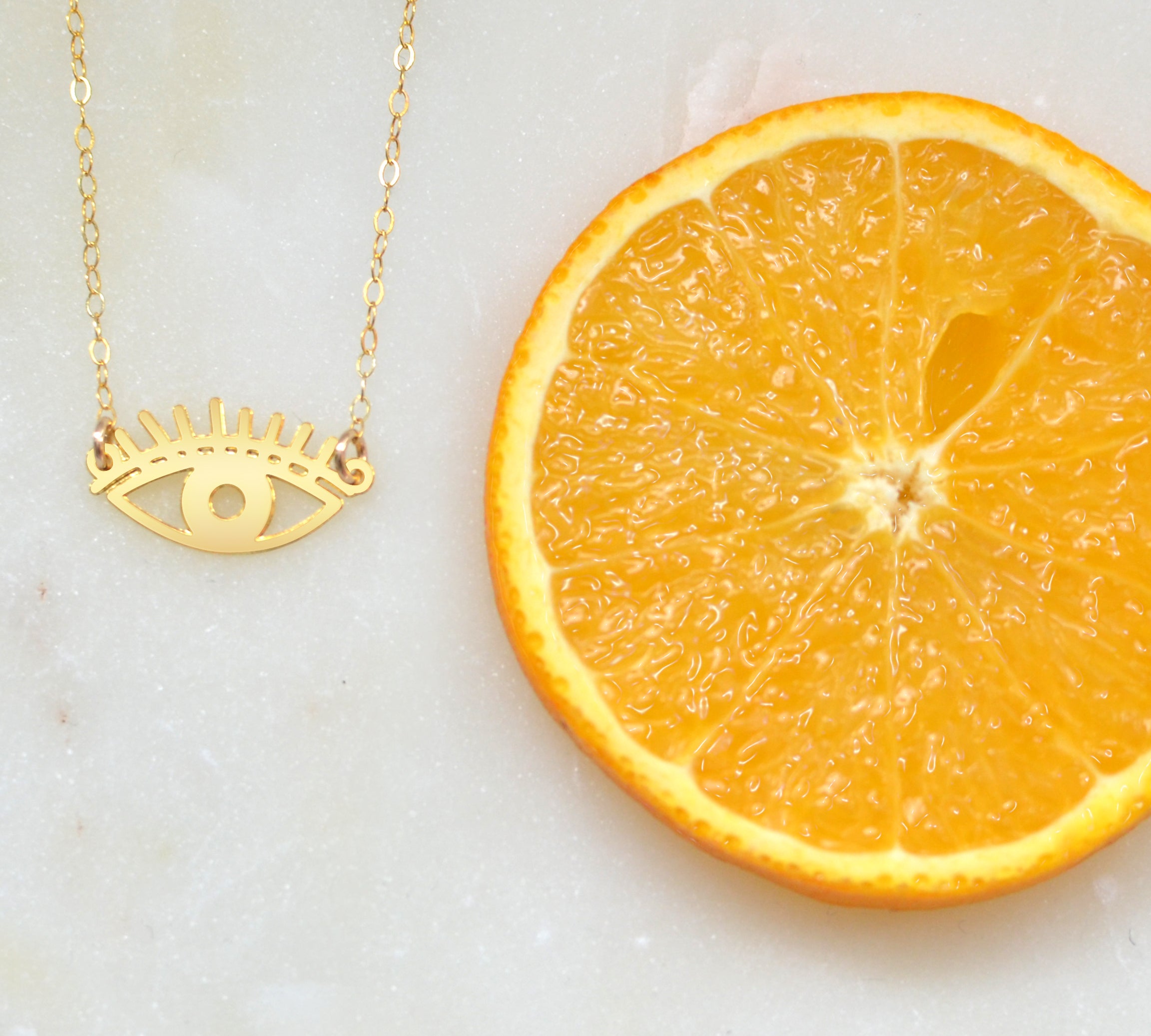 Mini Eye Necklace - High Quality, Affordable Necklace - Available in Gold and Silver - Made in USA - Brevity Jewelry