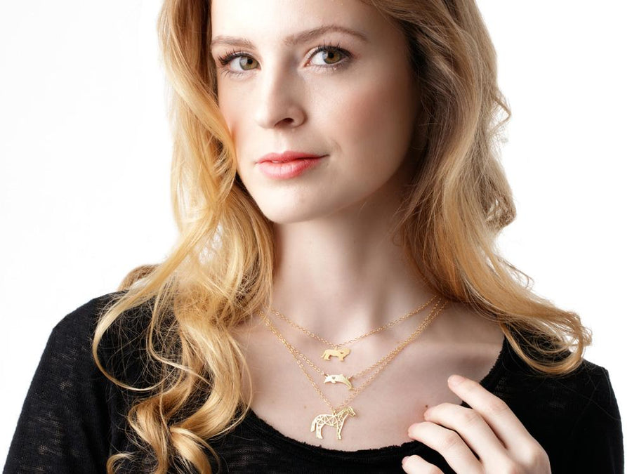 Lion Love Necklace - Animal Love - High Quality, Affordable Necklace - Available in Gold and Silver - Made in USA - Brevity Jewelry