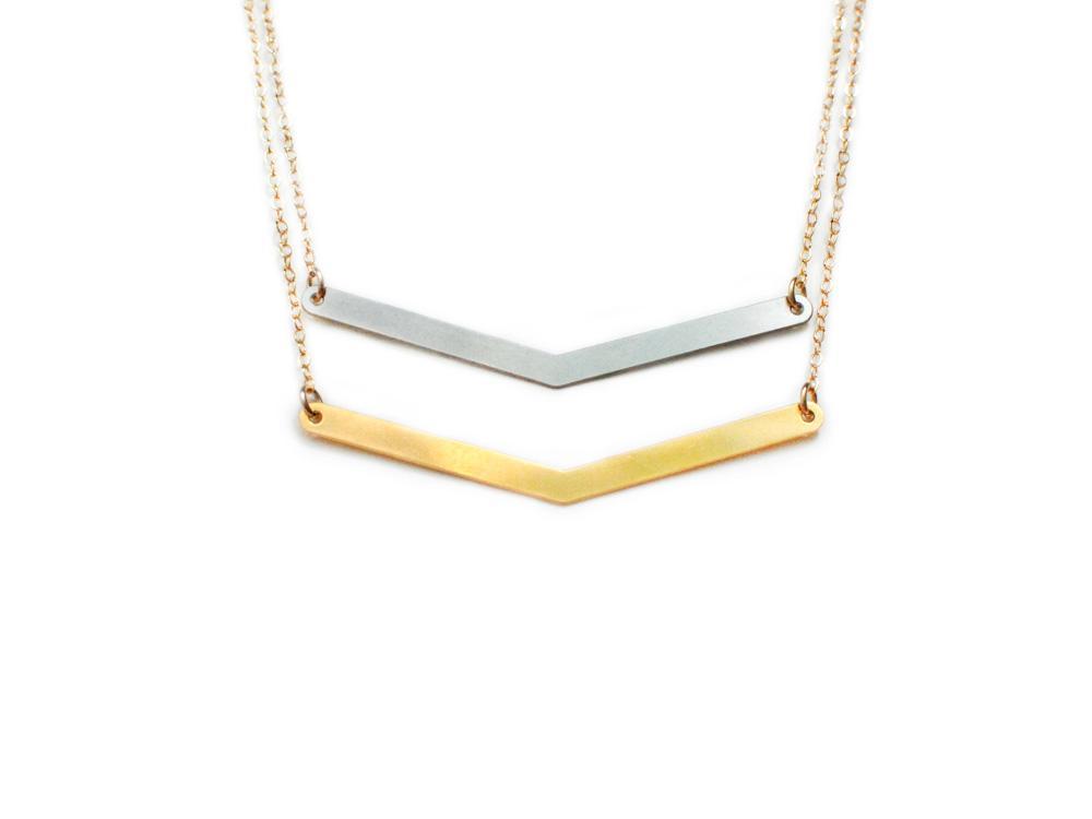 Feathers - Metal  - Brevity Jewelry - Made in USA - Affordable gold and silver necklaces