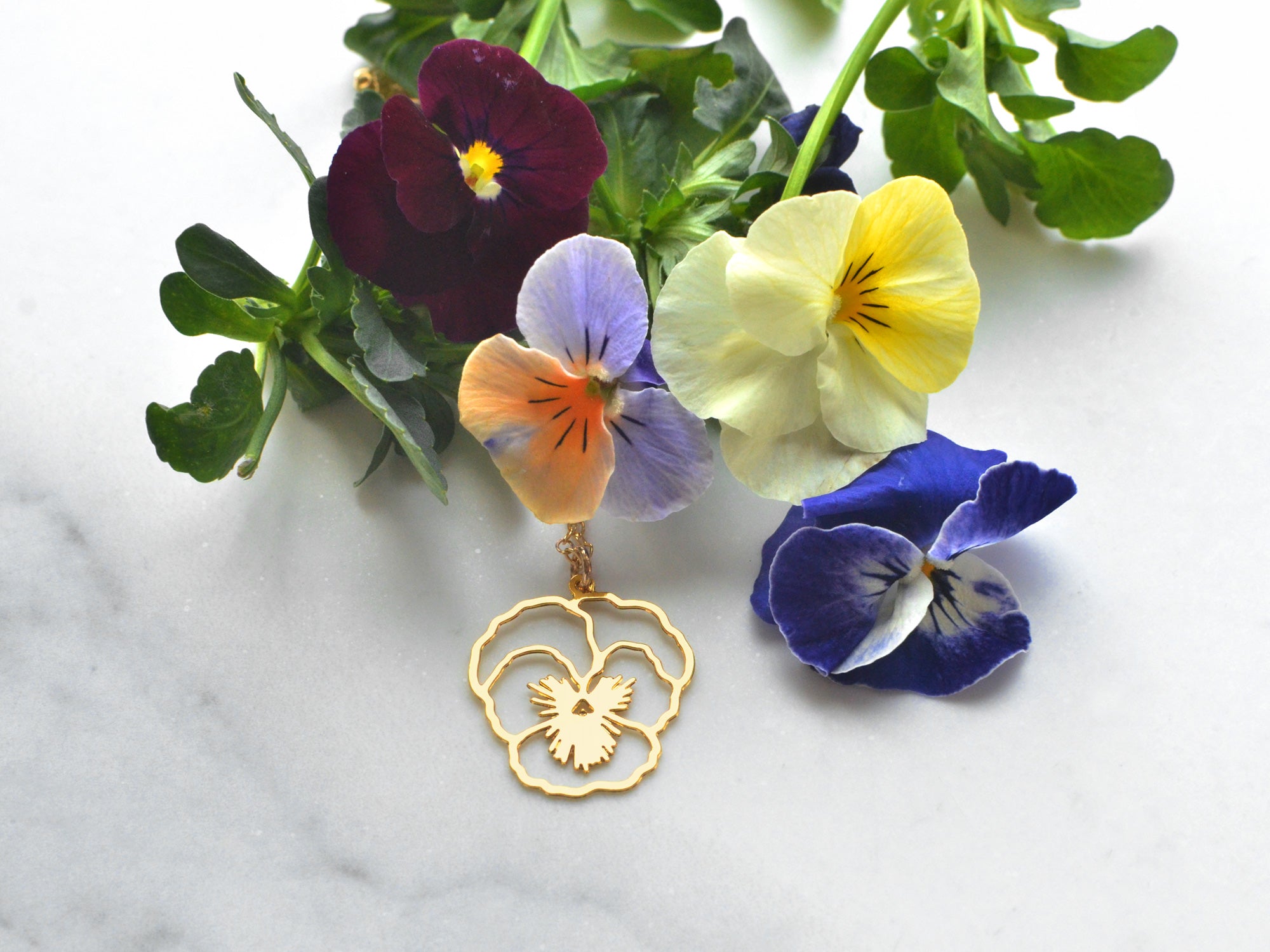 February Birth Flower Necklace - Violet
