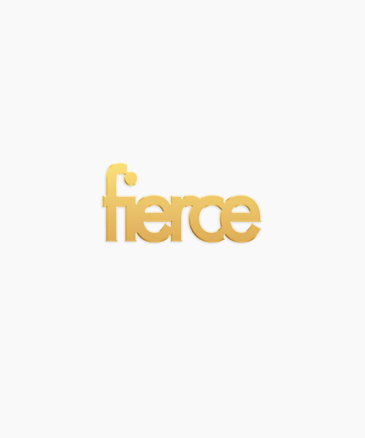 Fierce Word Charm - High Quality, Affordable, Empowering, Self Love, Mantra Individual Charm for a Custom Locket - Available in Gold and Silver - Made in USA - Brevity Jewelry