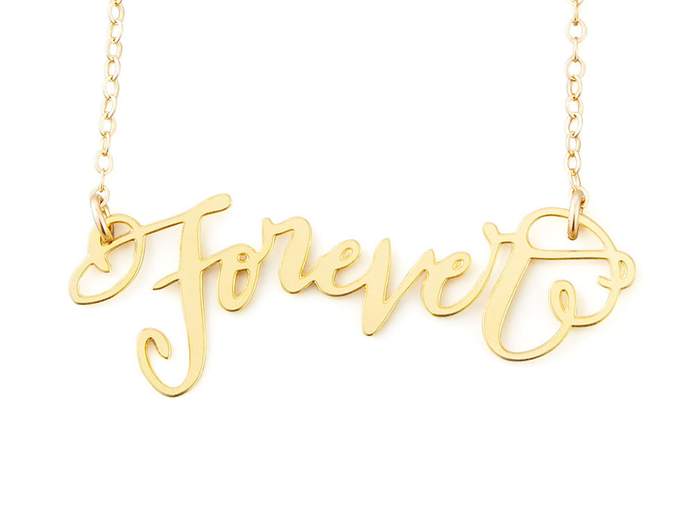 Forever Necklace - High Quality, Affordable, Endearment Nickname Necklace - Available in Gold and Silver - Made in USA - Brevity Jewelry
