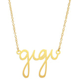 Gigi Necklace - High Quality, Affordable, Hand Written, Self Love Word Necklace - Available in Gold and Silver - Made in USA - Brevity Jewelry - Gift for Grandma.