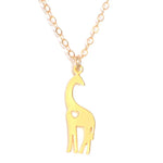 Giraffe Love Necklace - Animal Love - High Quality, Affordable Necklace - Available in Gold and Silver - Made in USA - Brevity Jewelry
