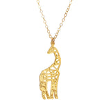 Giraffe Necklace - Wireframe Origami - High Quality, Affordable Necklace - Available in Gold and Silver - Made in USA - Brevity Jewelry