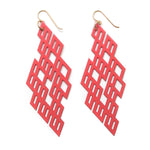 Grid Earrings - High Quality, Affordable, Geometric Earrings - Available in Black and White Acrylic, Gold, Silver, and Limited Edition Coral Powdercoat Finish - Made in USA - Brevity Jewelry