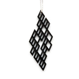 Grid Necklace - High Quality, Affordable, Geometric Necklace - Available in Black and White Acrylic, Gold, Silver, and Limited Edition Coral Powdercoat Finish - Made in USA - Brevity Jewelry