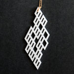 Grid Necklace - High Quality, Affordable, Geometric Necklace - Available in Black and White Acrylic, Gold, Silver, and Limited Edition Coral Powdercoat Finish - Made in USA - Brevity Jewelry