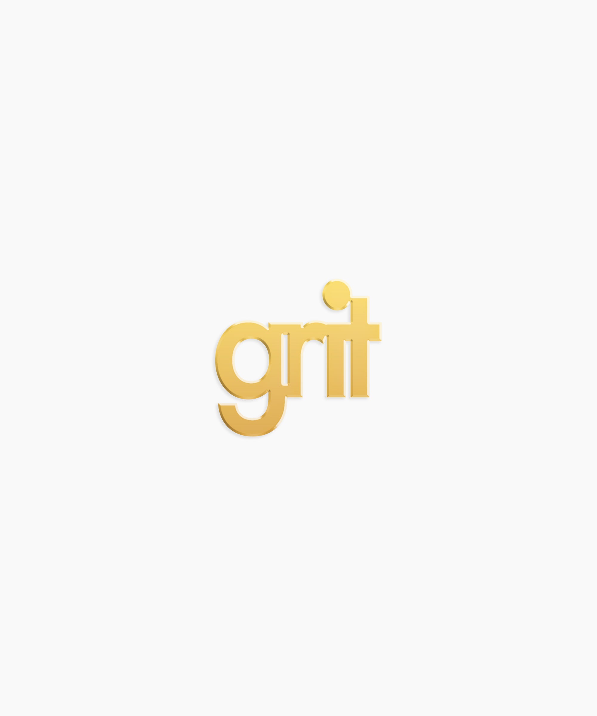 Grit Word Charm - High Quality, Affordable, Empowering, Self Love, Mantra Individual Charm for a Custom Locket - Available in Gold and Silver - Made in USA - Brevity Jewelry