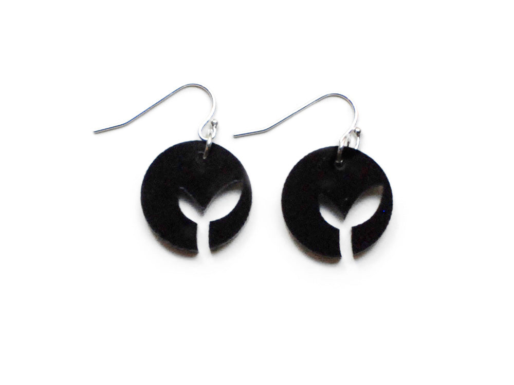 Grow Earrings - High Quality, Affordable, Geometric Earrings - Available in Black and White Acrylic, Gold, Silver, and Limited Edition Coral Powdercoat Finish - Made in USA - Brevity Jewelry