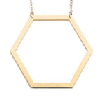Large Hexagon Necklace - High Quality, Affordable Necklace - Available in Gold and Silver - Made in USA - Brevity Jewelry