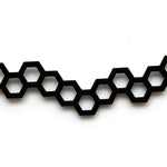 Hexagonal Necklace - High Quality, Affordable, Geometric Necklace - Available in Black and White Acrylic, Gold, Silver, and Limited Edition Coral Powdercoat Finish - Made in USA - Brevity Jewelry