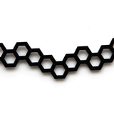 Hexagonal Necklace - High Quality, Affordable, Geometric Necklace - Available in Black and White Acrylic, Gold, Silver, and Limited Edition Coral Powdercoat Finish - Made in USA - Brevity Jewelry