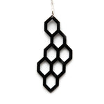 Honeycomb Necklace - High Quality, Affordable, Geometric Necklace - Available in Black and White Acrylic, Gold, Silver, and Limited Edition Coral Powdercoat Finish - Made in USA - Brevity Jewelry