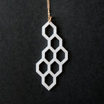Honeycomb Necklace - High Quality, Affordable, Geometric Necklace - Available in Black and White Acrylic, Gold, Silver, and Limited Edition Coral Powdercoat Finish - Made in USA - Brevity Jewelry