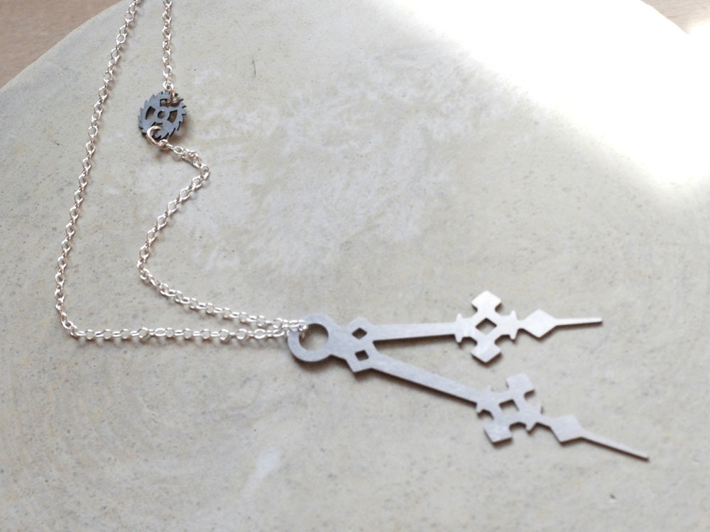 Horo 10 Necklace - High Quality, Affordable Necklace - Classic and Elegant - Clock Hand Design - Available in Gold and Silver - Made in USA - Brevity Jewelry