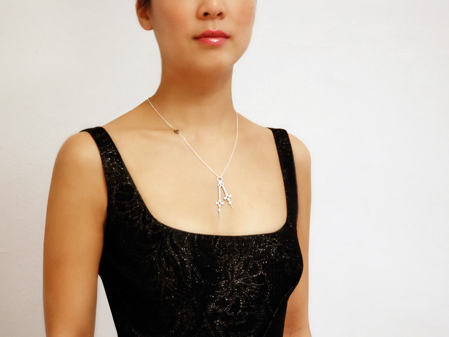 Horo 10 Necklace - High Quality, Affordable Necklace - Classic and Elegant - Clock Hand Design - Available in Gold and Silver - Made in USA - Brevity Jewelry