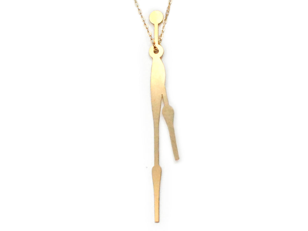 Horo 1 Necklace - High Quality, Affordable Necklace - Classic and Elegant - Clock Hand Design - Available in Gold and Silver - Made in USA - Brevity Jewelry