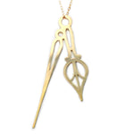Horo 2 Necklace - High Quality, Affordable Necklace - Classic and Elegant - Clock Hand Design - Available in Gold and Silver - Made in USA - Brevity Jewelry