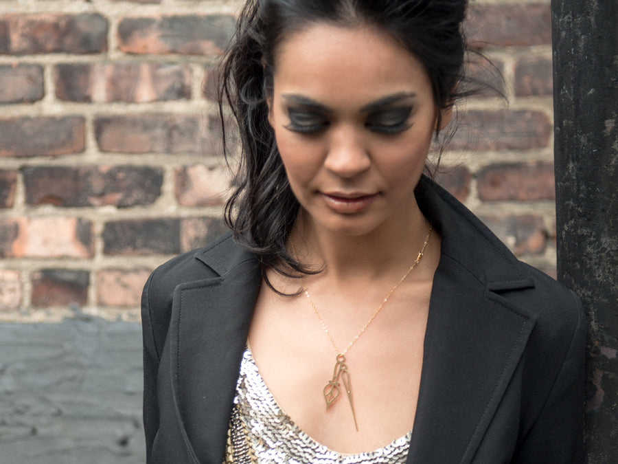 Horo 2 Necklace - High Quality, Affordable Necklace - Classic and Elegant - Clock Hand Design - Available in Gold and Silver - Made in USA - Brevity Jewelry