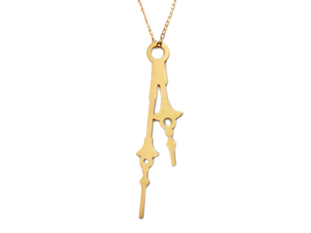 Horo 3 Necklace - High Quality, Affordable Necklace - Classic and Elegant - Clock Hand Design - Available in Gold and Silver - Made in USA - Brevity Jewelry