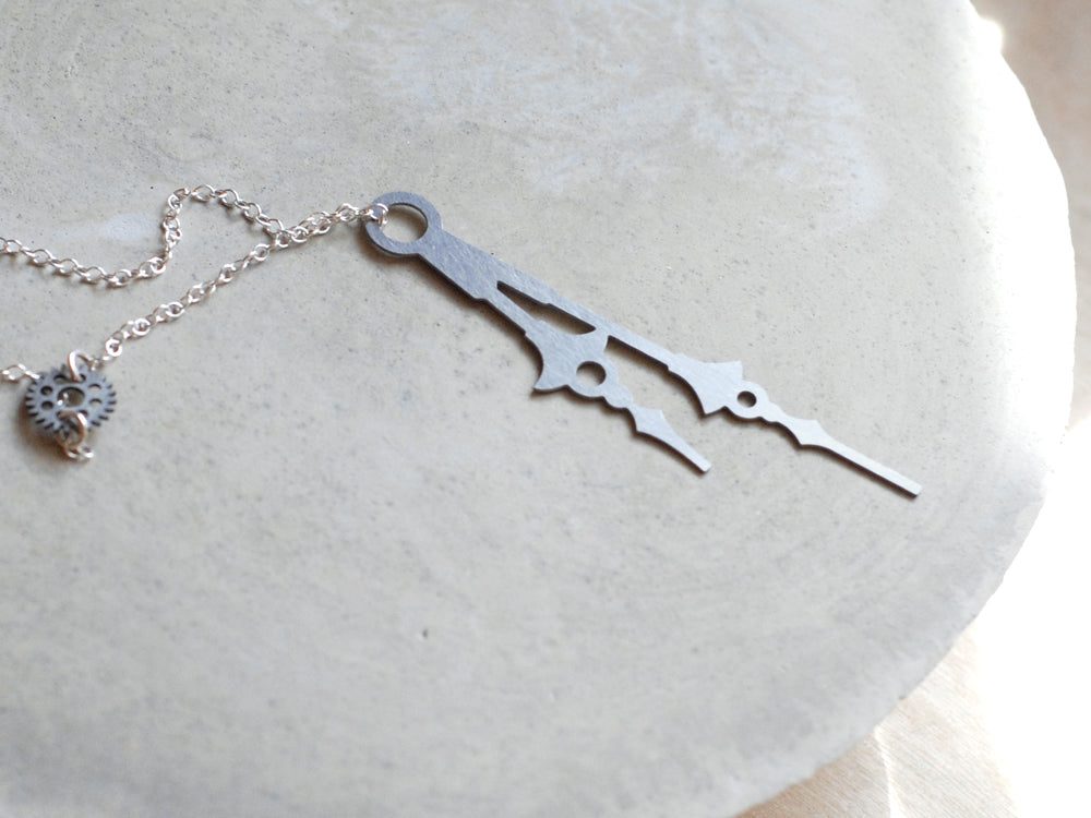 Horo 3 Necklace - High Quality, Affordable Necklace - Classic and Elegant - Clock Hand Design - Available in Gold and Silver - Made in USA - Brevity Jewelry