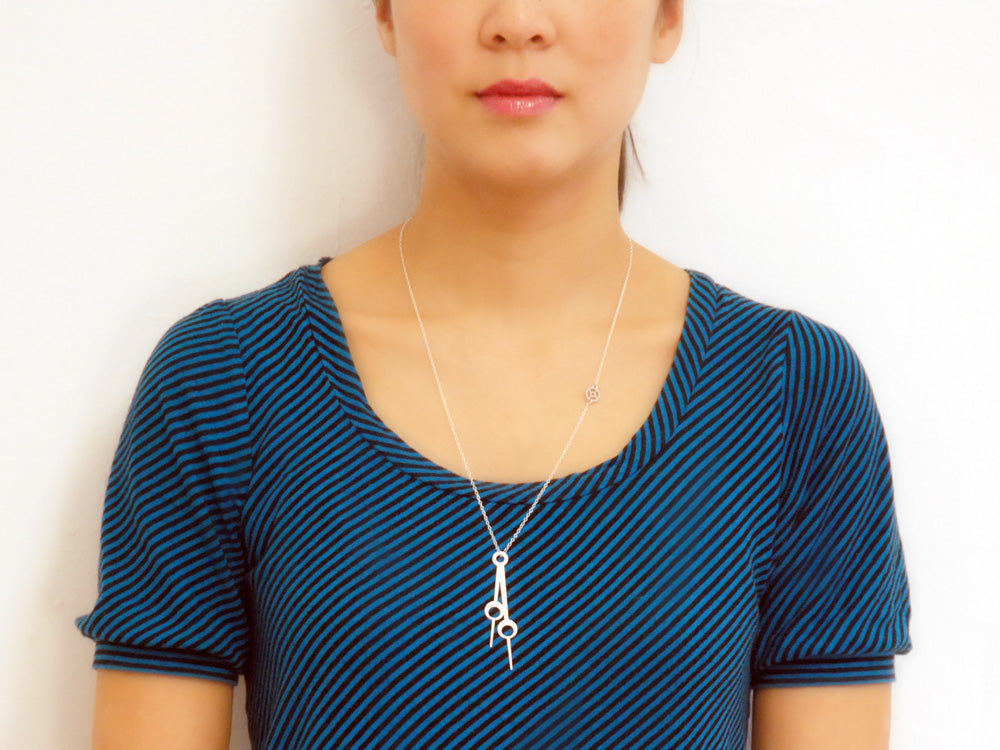 Horo 4 Necklace - High Quality, Affordable Necklace - Classic and Elegant - Clock Hand Design - Available in Gold and Silver - Made in USA - Brevity Jewelry