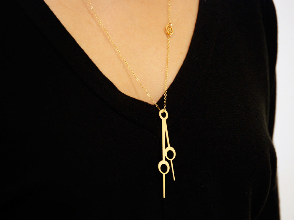 Horo 4 Necklace - High Quality, Affordable Necklace - Classic and Elegant - Clock Hand Design - Available in Gold and Silver - Made in USA - Brevity Jewelry