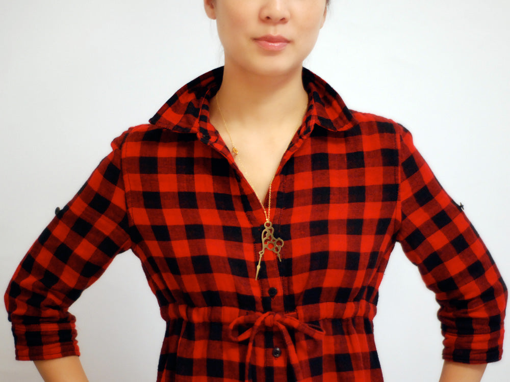 Horo 5 Necklace - High Quality, Affordable Necklace - Classic and Elegant - Clock Hand Design - Available in Gold and Silver - Made in USA - Brevity Jewelry