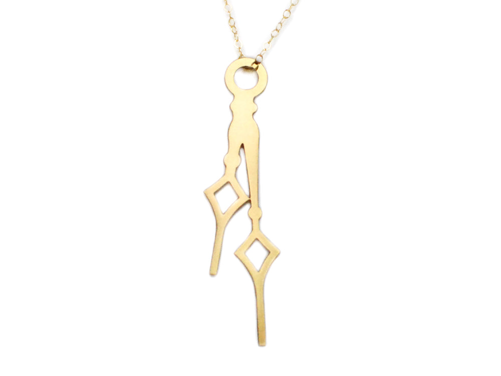 Horo 6 Necklace - High Quality, Affordable Necklace - Classic and Elegant - Clock Hand Design - Available in Gold and Silver - Made in USA - Brevity Jewelry