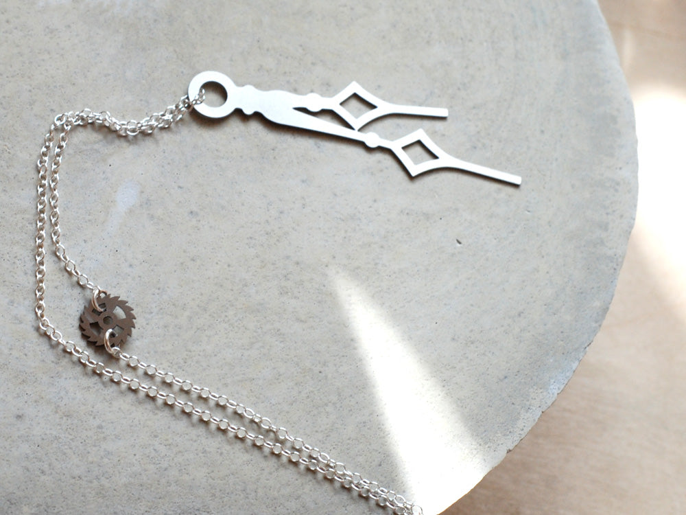 Horo 6 Necklace - High Quality, Affordable Necklace - Classic and Elegant - Clock Hand Design - Available in Gold and Silver - Made in USA - Brevity Jewelry