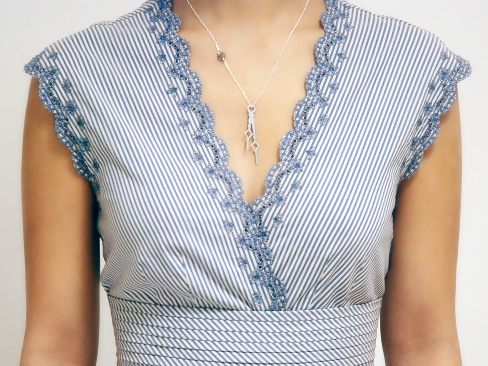 Horo 6 Necklace - High Quality, Affordable Necklace - Classic and Elegant - Clock Hand Design - Available in Gold and Silver - Made in USA - Brevity Jewelry