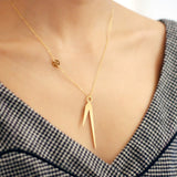 Horo 8 Necklace - High Quality, Affordable Necklace - Classic and Elegant - Clock Hand Design - Available in Gold and Silver - Made in USA - Brevity Jewelry