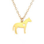 Horse Love Necklace - Animal Love - High Quality, Affordable Necklace - Available in Gold and Silver - Made in USA - Brevity Jewelry