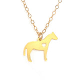Horse Love Necklace - Animal Love - High Quality, Affordable Necklace - Available in Gold and Silver - Made in USA - Brevity Jewelry