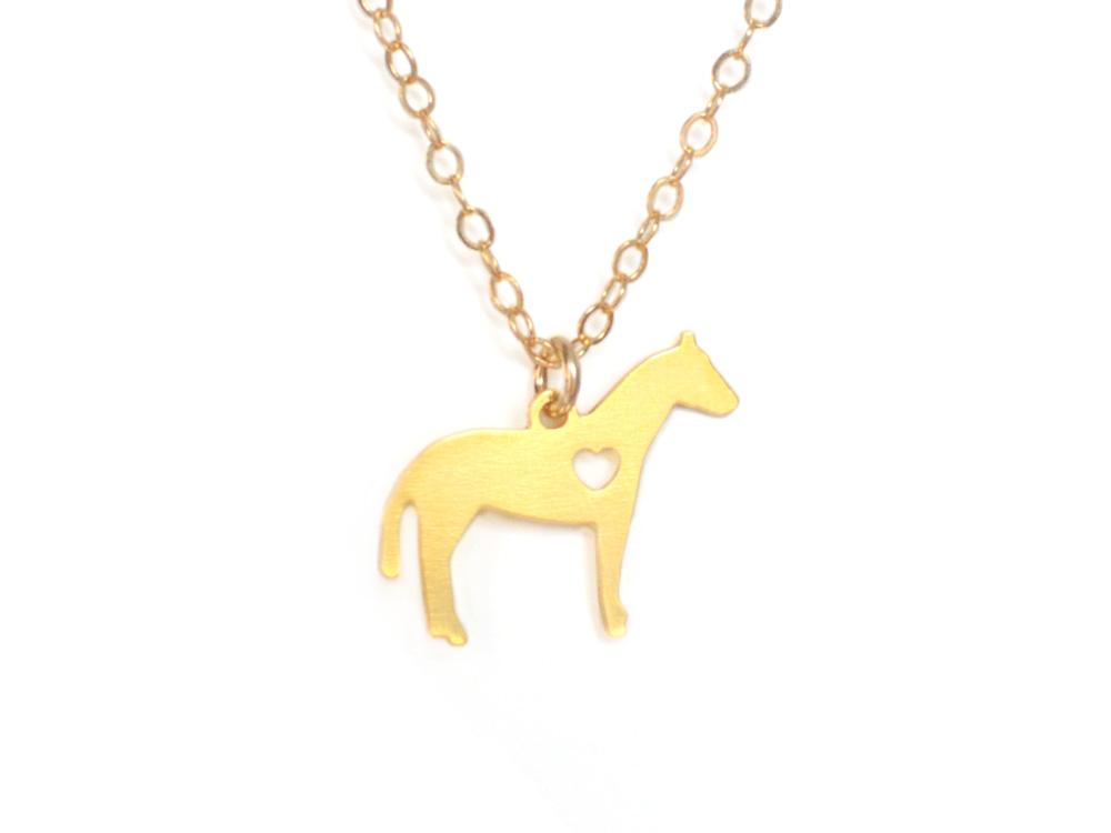 Horse Love Necklace - Animal Love - High Quality, Affordable Necklace - Available in Gold and Silver - Made in USA - Brevity Jewelry